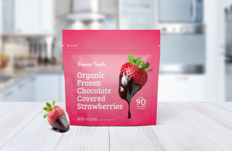 packaging for chocolate covered strawberries-strawberry stand up pouch
